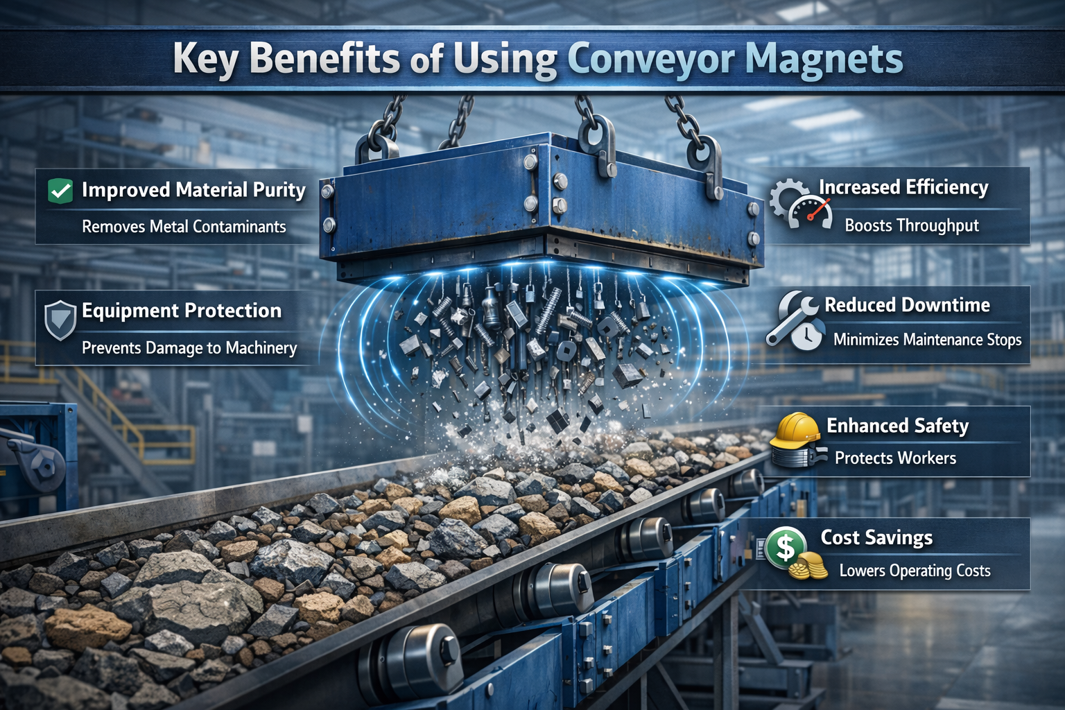 Key Benefits of Using Conveyor Magnets