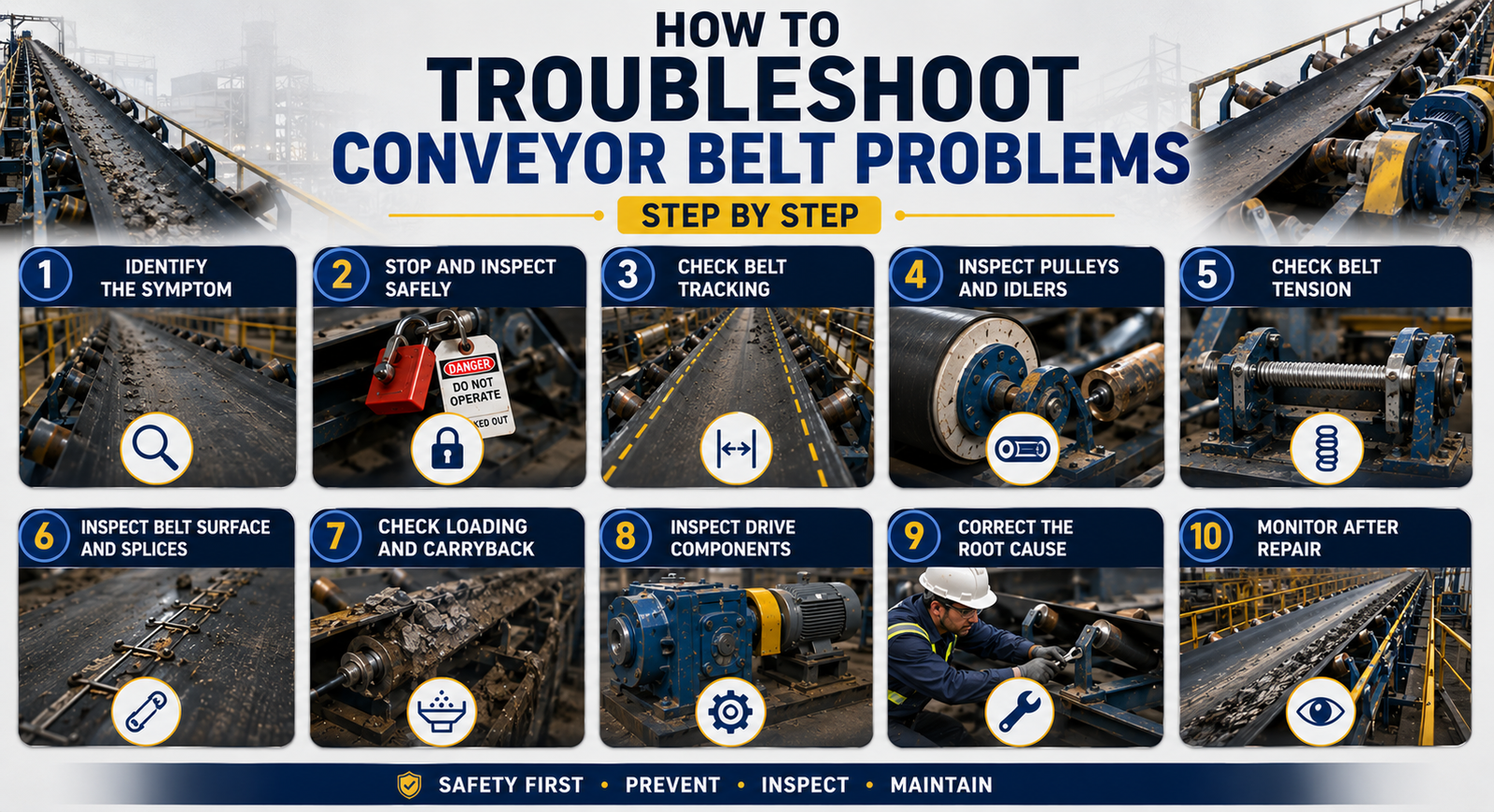 How to Troubleshoot Conveyor Belt Problems Step by Step